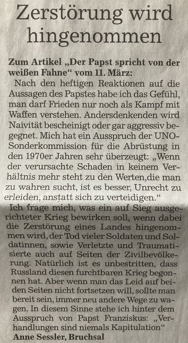 BadFreigeist's tweet photo. @hahnflo @GrueneBundestag @fdpbt Das mit der #Taurusdebatte und dem Procedere in Sachen #Ukraine ist der nächste Akt in der Spaltung der Deutschen Bürger!
Weitere Eskalation tötet!
Zwei interessante Leserbriefe dazu heute in der BNN https://t.co/OSS6J4LEFG