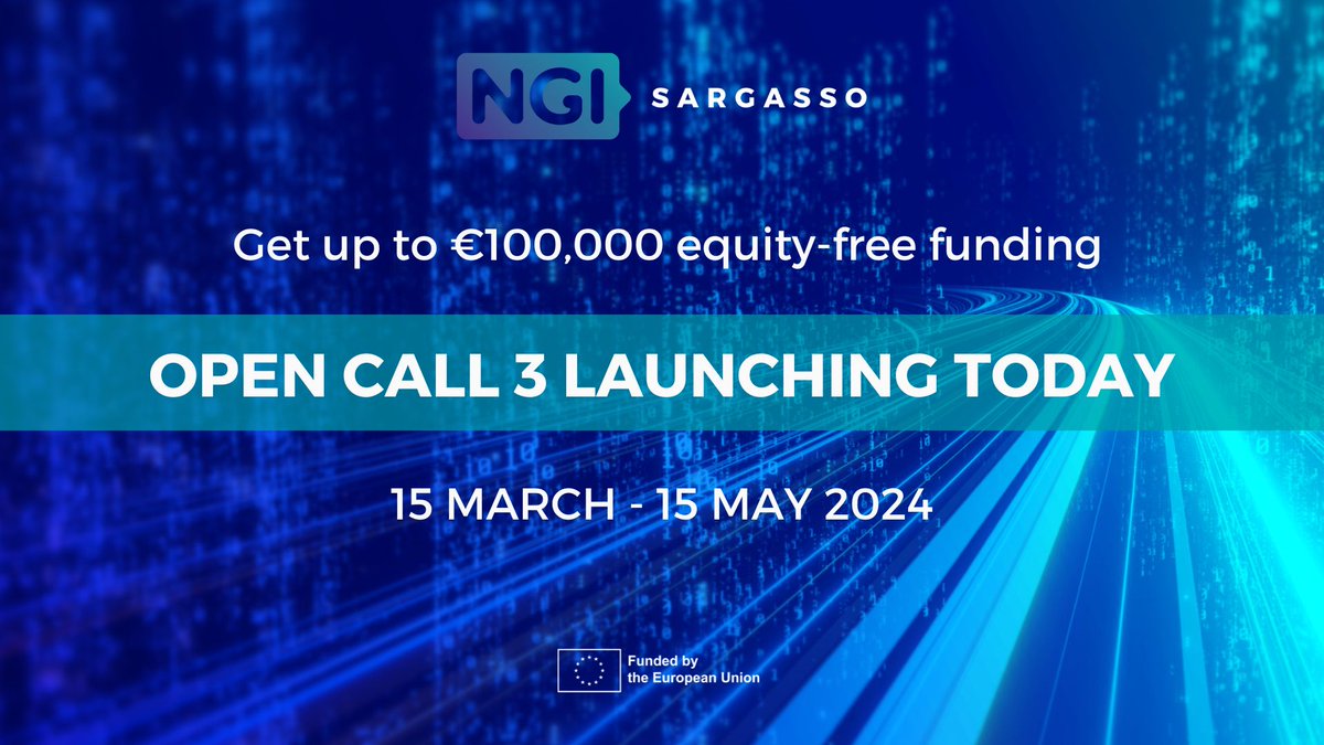 🔊 Internet innovators, apply for the #NGISargasso #OpenCall 3! 🌐We're looking for startups & SMEs, universities & RTOs, & NGOs & foundations to redesign #futureInternet with up to €100K equity-free funding 💶 Join us! 🇪🇺 ngisargasso.eu/eu-applicants-… 🇺🇸 🇨🇦 ngisargasso.eu/usa-canadian-a…