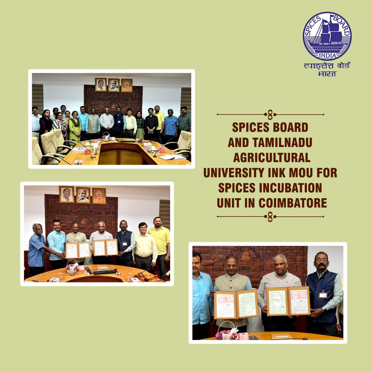 Spices_Board's tweet image. Spices Board has inked a Memorandum of Understanding (MoU) with Tamil Nadu Agricultural University (TNAU) to establish Incubation Center to nurture spices based start-ups / exporters/ entrepreneurs / FPOs at TNAU, Coimbatore
@doc_goi  #spicesboard #TNAU #SpicesBoard #Coimbatore
