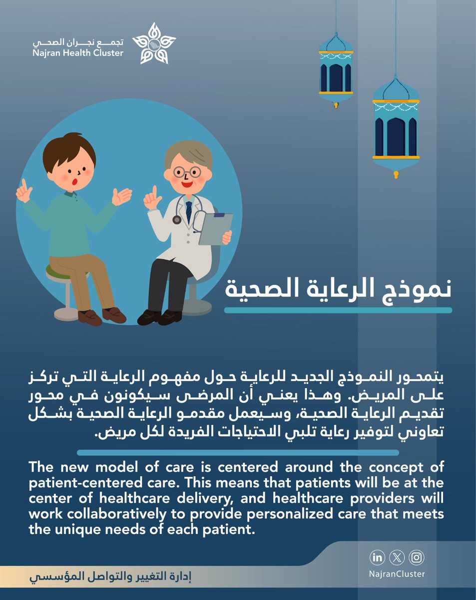 NajranCluster's tweet photo. 🌙 | #جرعة_معرفة 

#نموذج_الرعاية_الصحية 
#تجمع_نجران_الصحي https://t.co/UD92yFMJzG