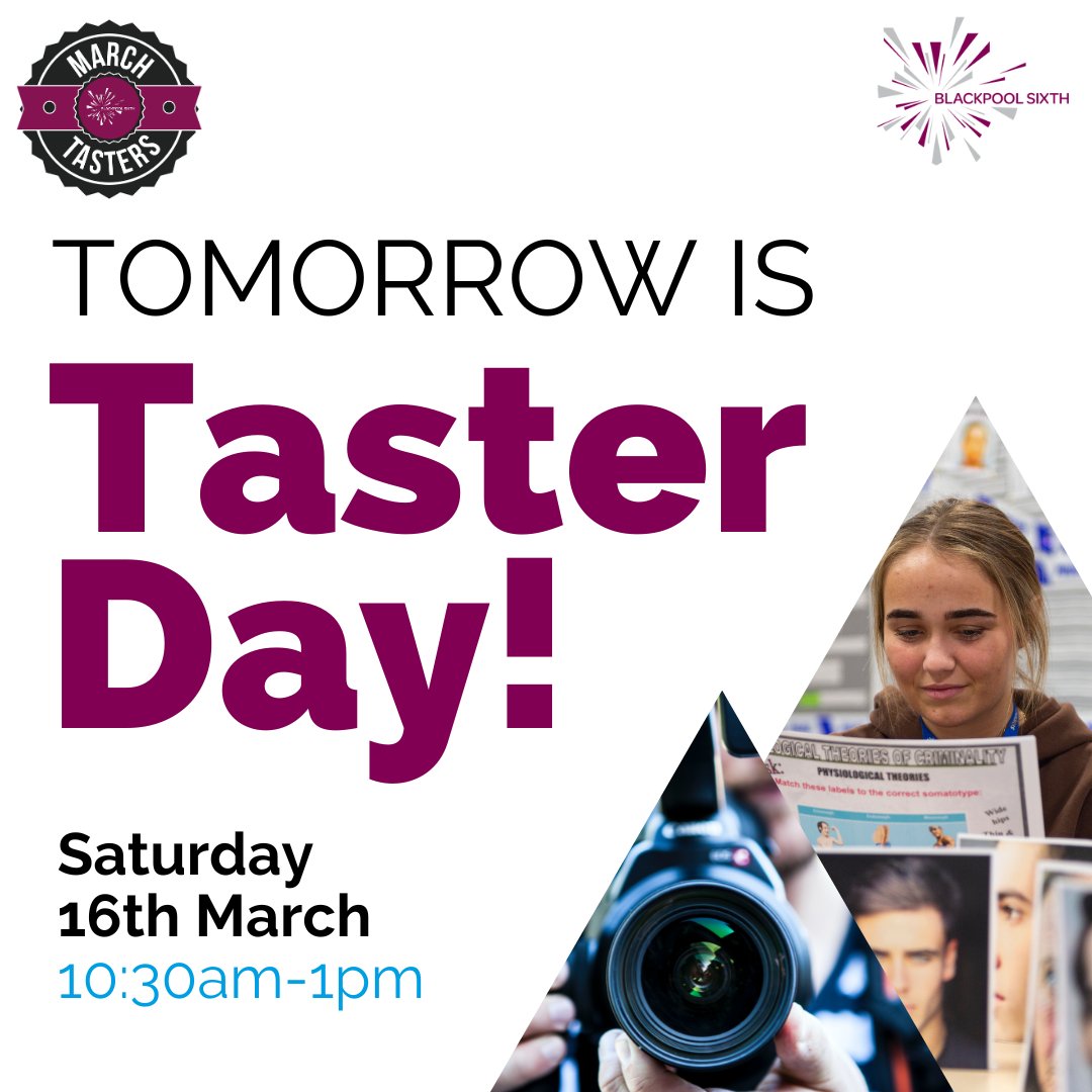 Taster Day is tomorrow! Saturday 16th March. Please check your emails (including junk/spam) for arrival information. We look forward to seeing you! #BuildingFutures