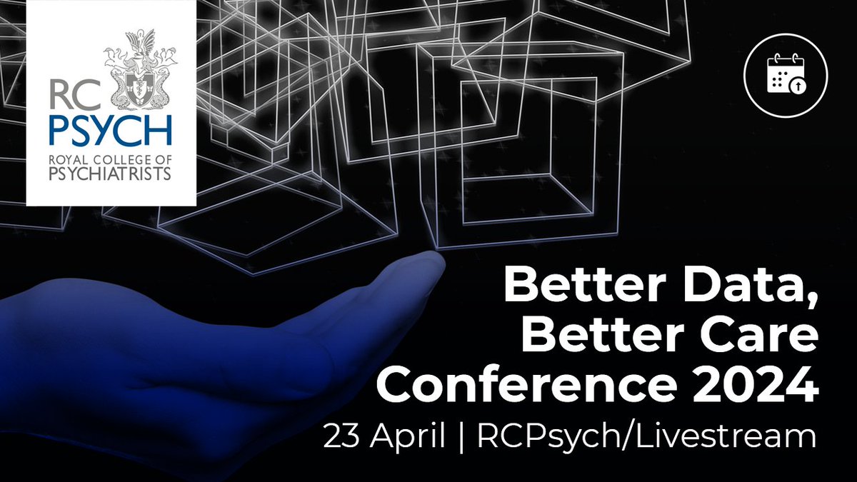 rcpsych's tweet photo. Join us at the @rcpsych Better Data, Better Care Conference. We are looking forward to welcoming @haritsa1 and @dan_w_joyce for a session on ‘Data and Digital’ Book today: https://t.co/K0DV3ZxS6l
@rcpsychDPSIG
@Asifmbachlani
@ITDocPaul
#rcpsychdata24 https://t.co/L9AASO147W