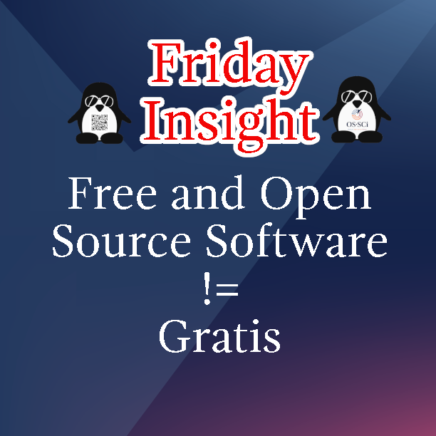 os_sci_bv's tweet photo. It seems that there is a general misconception that Free and Open Source software is also gratis. But Free in open source is Free from Freedom or Libre. You want to learn more? go to https://t.co/ulEqLw2iWO https://t.co/eWJULDfT2o