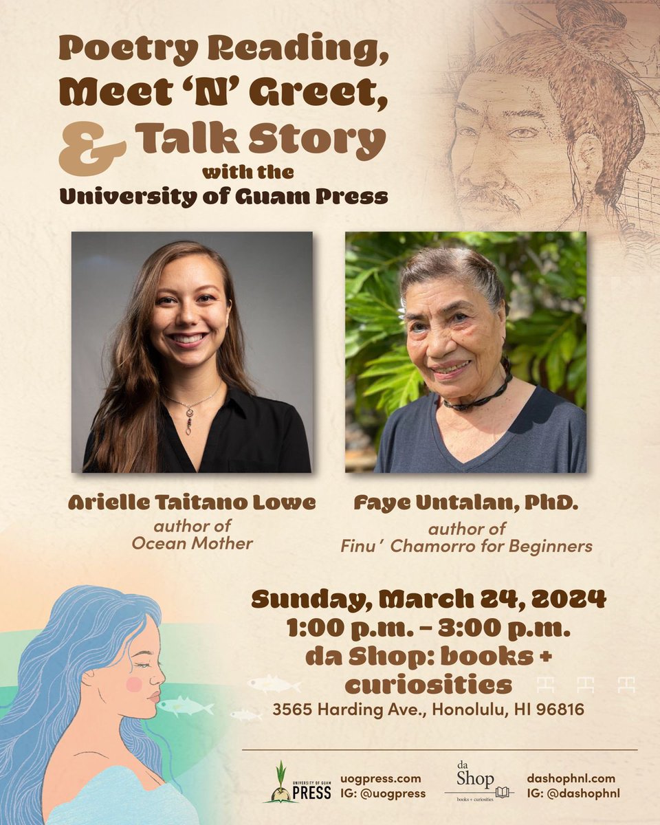 UOGPress's tweet photo. JOIN US at da Shop in Hawai'i on Sunday, Mar. 24 for a fun-filled day getting to know UOG Press and our authors! 🤩

We can’t wait to see you there! https://t.co/lZFoyxc2sh