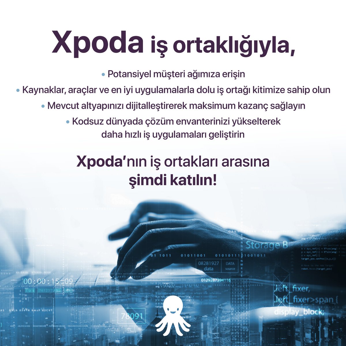 İnovasyonun sınır tanımadığı bir dünyada Türkiye’nin ilk ve en büyük No-code platformu Xpoda’nın iş ortağı olun! Büyüyen Xpoda ekosistemine dahil olarak başarınızı destekleyen bir topluluğun parçası olmak için acele edin! xpoda.com/is-ortakligi/i… #xpoda #nocode #xpodaişortağım