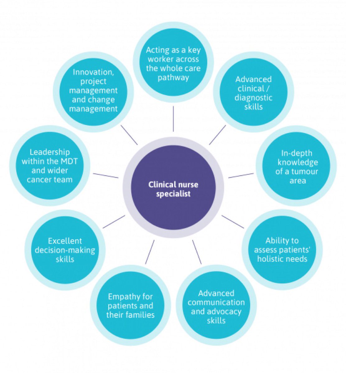 A reminder of the complexity of the role and the contribution of our Cancer CNS, thank you to all of you #NationalCancerCNSDay