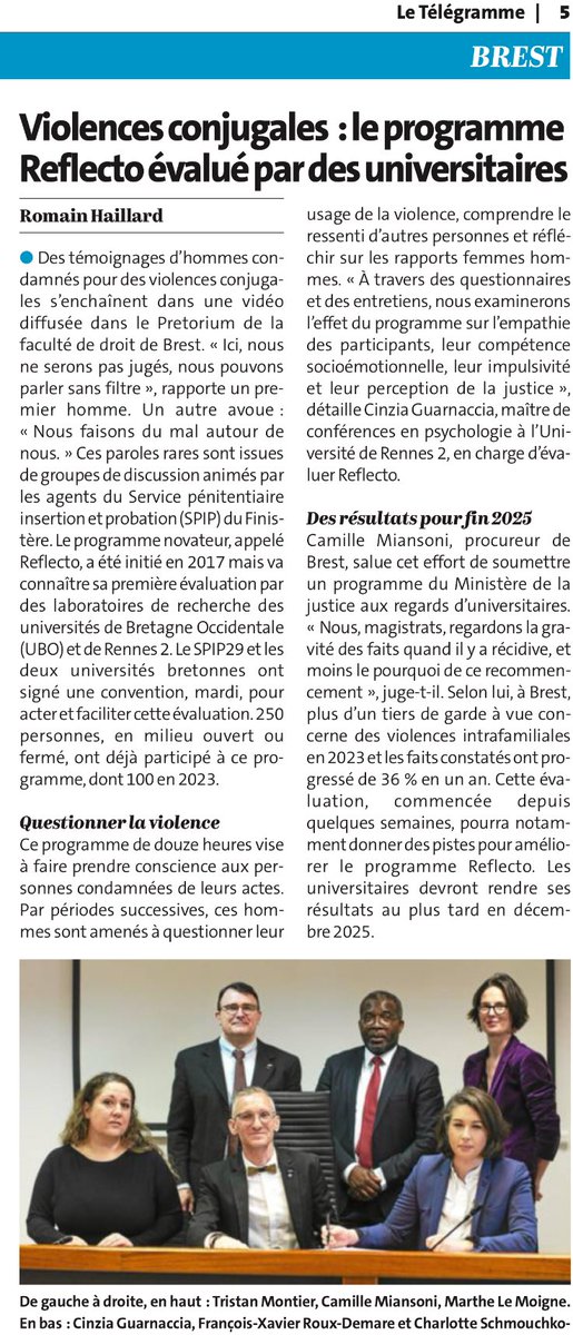 Le SNEPAP-FSU porte, dans sa plate-forme revendicative, le principe du développement de programmes structurés et l’évaluation des méthodes d’intervention en SPIP. Il se félicite du travail engagé entre les Universités de Brest, Rennes et le SPIP 29. Bravo aux collègues engagés !