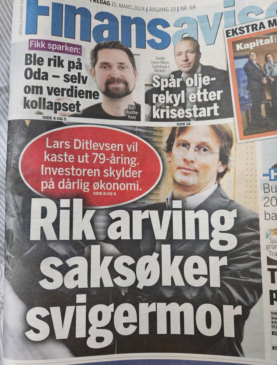 Her har du en gjeng, fy flate. Så sier han artikkelen: -Økonomien er ingen stor del av saken rettslig sett. 
Bare en kjip Frognergjøk der altså!