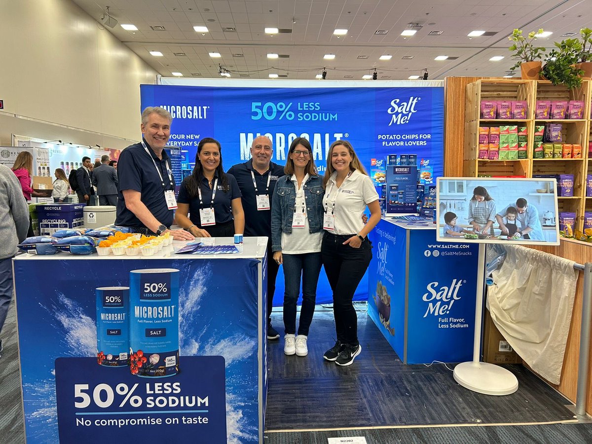 The MicroSalt team at #ExpoWest meeting with global food industry and presenting our low-sodium salt technology