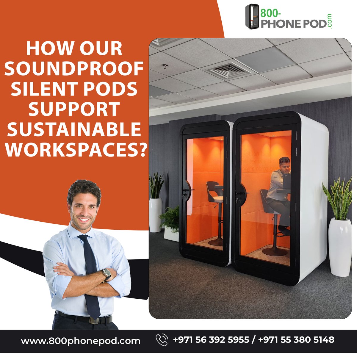 ♻️Wondering how our soundproof #SilentPods contribute to #sustainableworkspaces? 🏢
Explore our latest blog post to uncover the eco-friendly features & benefits that support a greener #officeenvironment  here👉bit.ly/4cs3GEi
Call📞+971 56 392 5955 
 #Dubai #UAE #mutepods