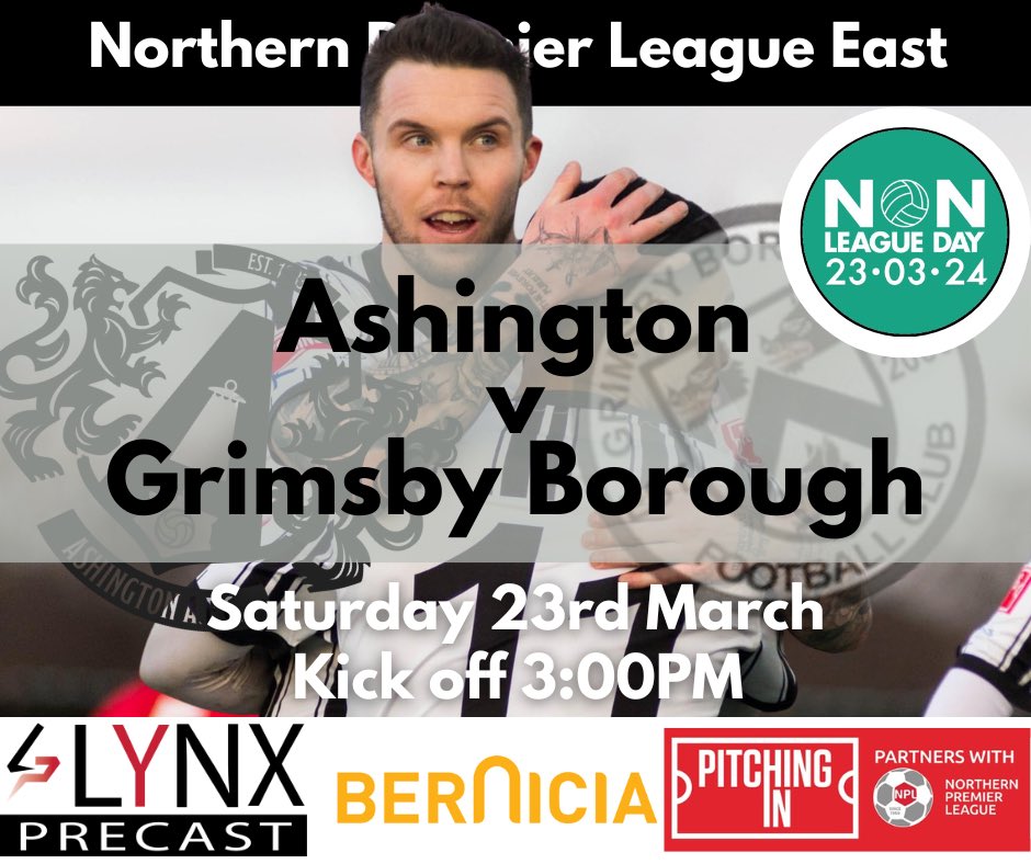 Ashington_FC's tweet photo. 𝙏𝙁𝙄 𝙁𝙧𝙞𝙙𝙖𝙮!!

Tomorrow we’re off to Derbyshire to take on @BelperTownFC 

Next Friday we’ve got comedy at Woodhorn Lane when Steffen Peddie and friends come calling. Still tickets available grab yours now 👇

https://t.co/jfunP2SDsy

Then next Saturday it’s non league day and we’re taking on @Grimsby_Borough at the Lane. Tickets available now 👇

https://t.co/69rEVL0e2a