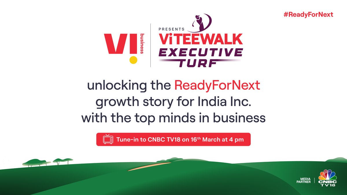 ViBusinessIndia's tweet photo. #ViTeeWalk2024 witnessed 200+ CXOs across 3 cities come together to share their passion for golf in #partnership with @CNBCTV18News. Now it's time to hear their valuable insights. Tune into CNBC TV18 on March 16, 4 pm
#ViTeeWalkExecutiveTurf #ExecutiveTurf #CXOTalks #ReadyForNext https://t.co/M09byoVFpZ
