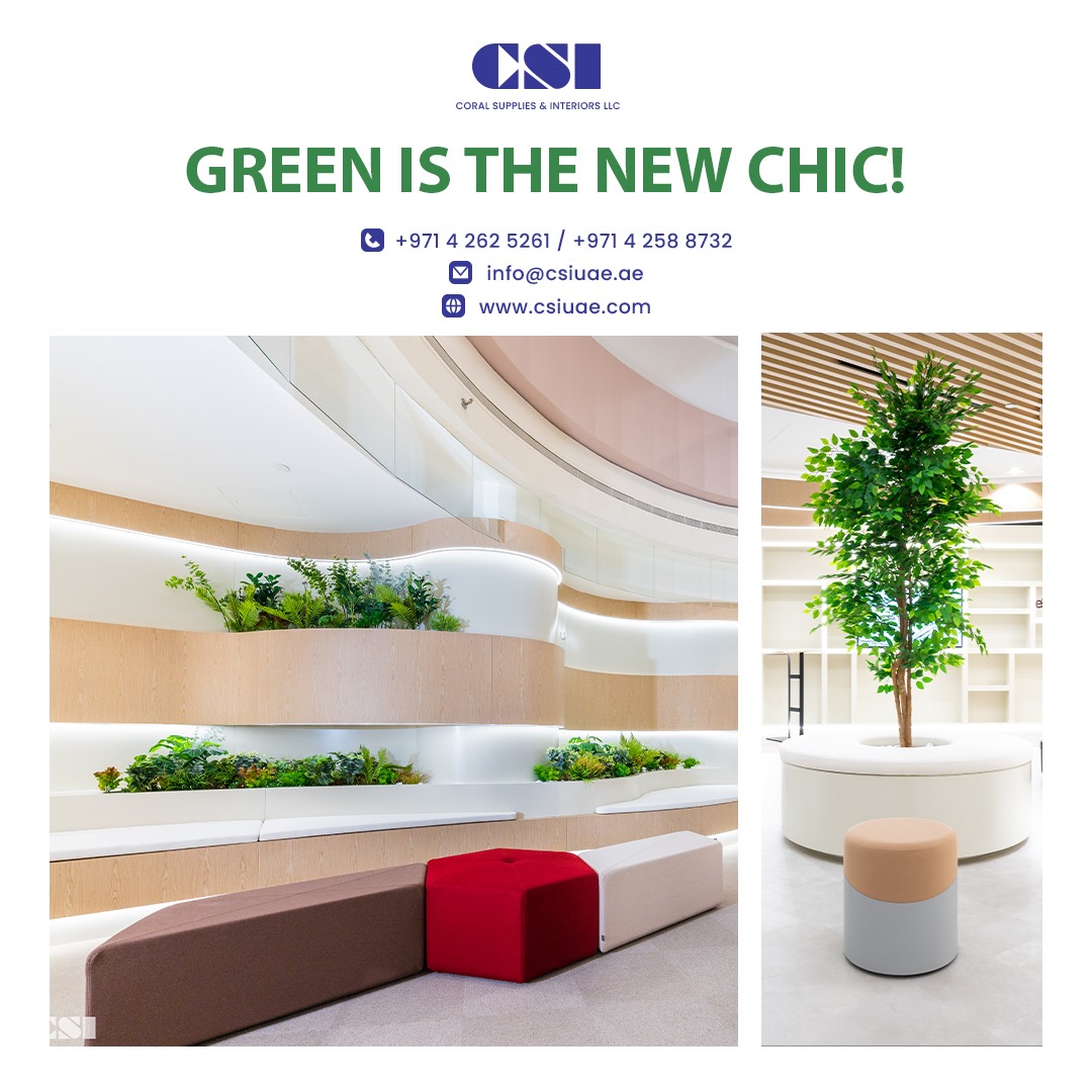 CoralSupplies's tweet image. As interior fit-out experts and technical designers, we blend nature&apos;s calm with modern spaces. Our expertly crafted fit-outs infuse your spaces with life, using materials that care for you and the planet. 

Call us @ +971 4 2625261 / +971 4 2588732
#GreenLiving #NatureInDesign