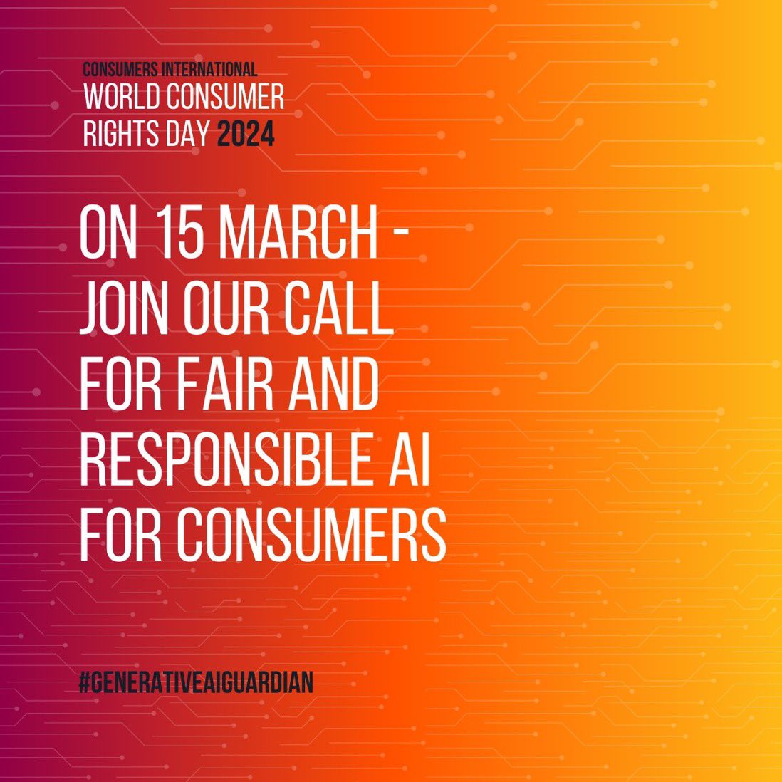 Every year on March 15, the consumer movement joins to celebrate World Consumer Rights Day to raise global awareness on consumer rights, protection and empowerment. consumersinternational.org/what-we-do/wor…