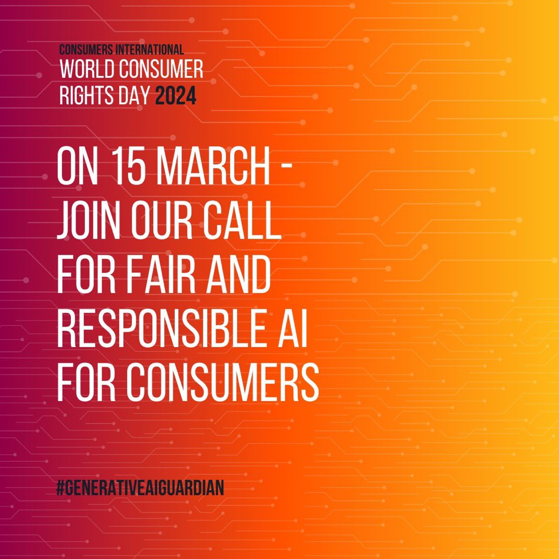 Every year on March 15, the consumer movement joins to celebrate World Consumer Rights Day to raise global awareness on consumer rights, protection and empowerment. 

consumersinternational.org/what-we-do/wor…