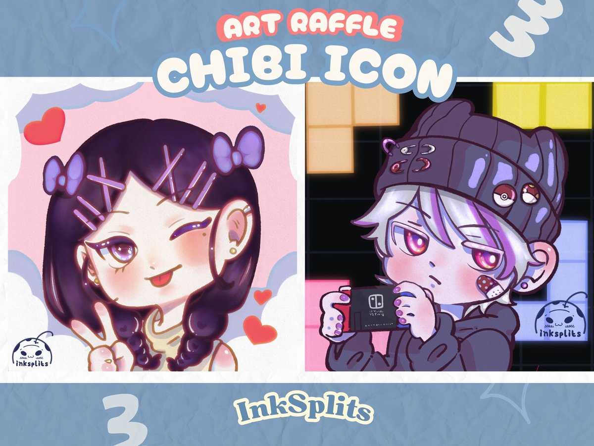 InkSplits's tweet photo. Some close ups of the samples that you can get for the raffle! It's still up btw so join join!  

#artraffle #artgiveaway #Vtuber #ENVtuber #VtuberUprising https://t.co/QbGLKGWxGa