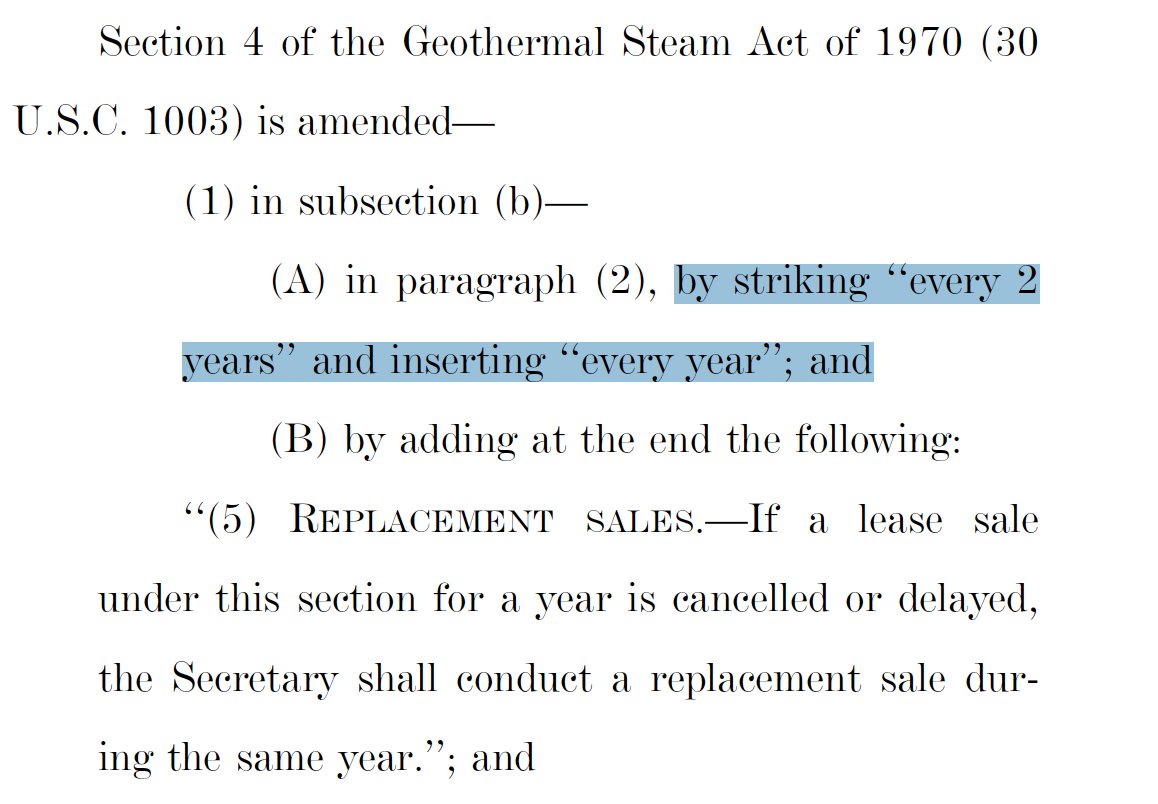 Feeling hopeful, new bipartisan permitting reform bill is damn good 😋 -catex permits for test drilling (huge!) -up to 10 acres disturbance per project -up to 10 projects -mandates lease sales every year per state lee.senate.gov/services/files…