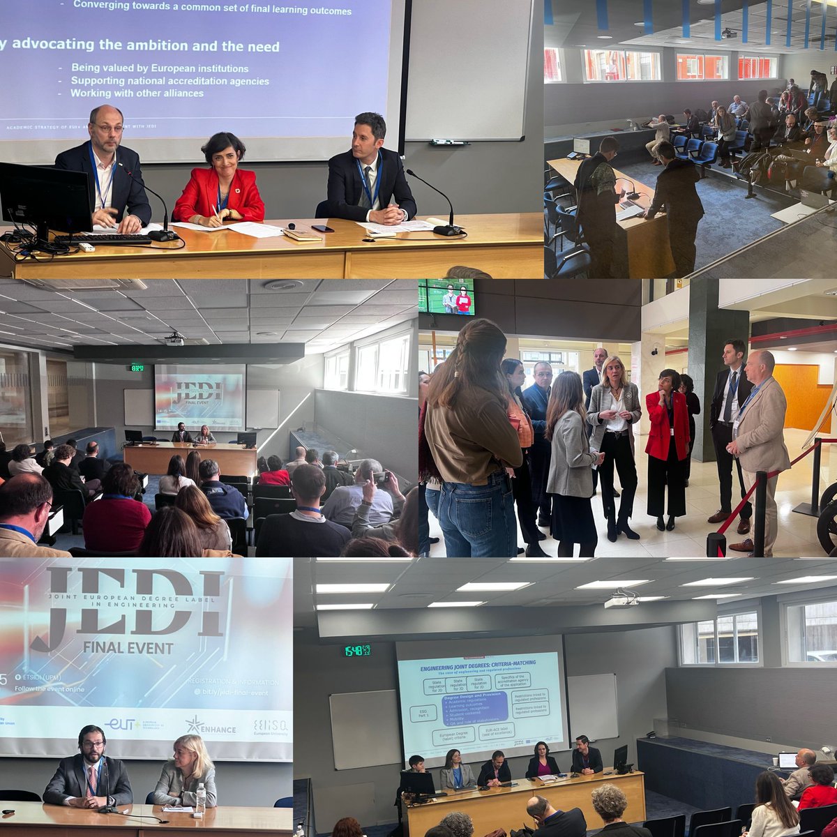 ETSIDI_UPM's tweet photo. Hoy celebramos en la #ETSIDI la segunda jornada de la conferencia final del proyecto JEDI, con la participación de  representantes de las tres alianzas involucradas en este proyecto además de miembros de la Comisión Europea e interesados externos. #SomosUPM https://t.co/VqChvjtqYT