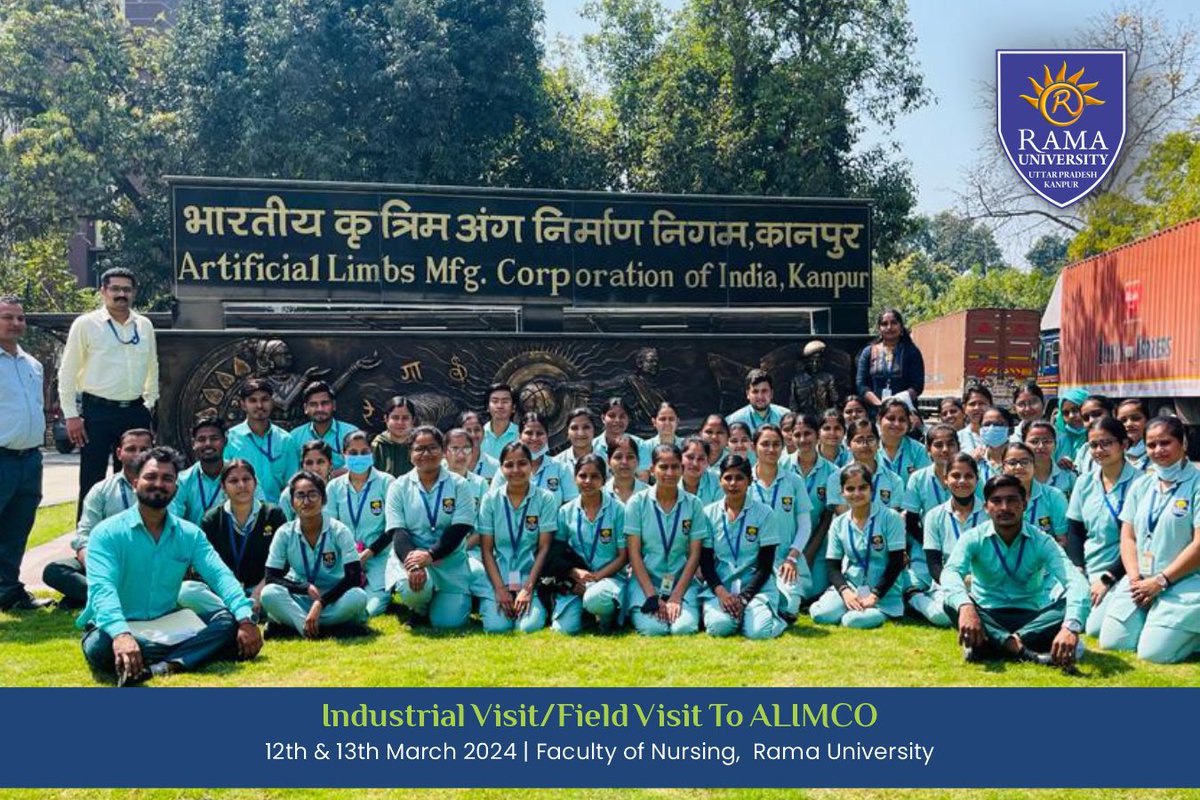 Elevate your nursing education with us! 📚 Join Rama University's Faculty of Nursing on an eye-opening Industrial Visit to ALIMCO.
#ALIMCOInsights #RamaNursingJourney #NursingFieldVisit  #NursingEducation #IndustrialVisit #HealthcareEducation #RamaUniversity