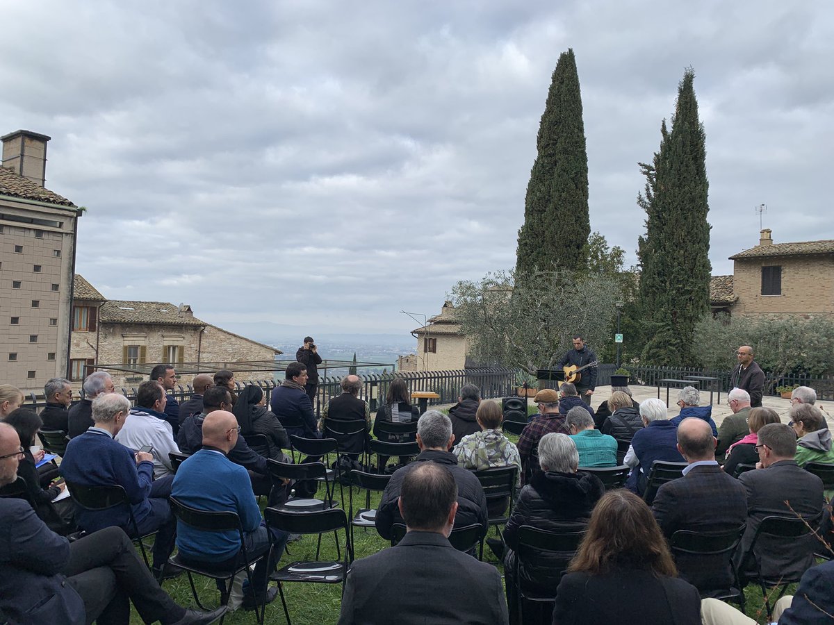 Morning prayer in Assisi as ecumenical participants gather for two days to explore the mystery of creation and to discern the proposal to introduce a Feast of Creation to the calendars of our Communions. #LaudatoSi