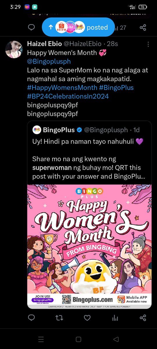 HaizelEbio's tweet photo. @Bingoplusph #HappyWomensMonth #BingoPlus #BP24CelebrationsIn2024 
bingopluspqy9pf
bingopluspqy9pf https://t.co/DdJyAjeiHD