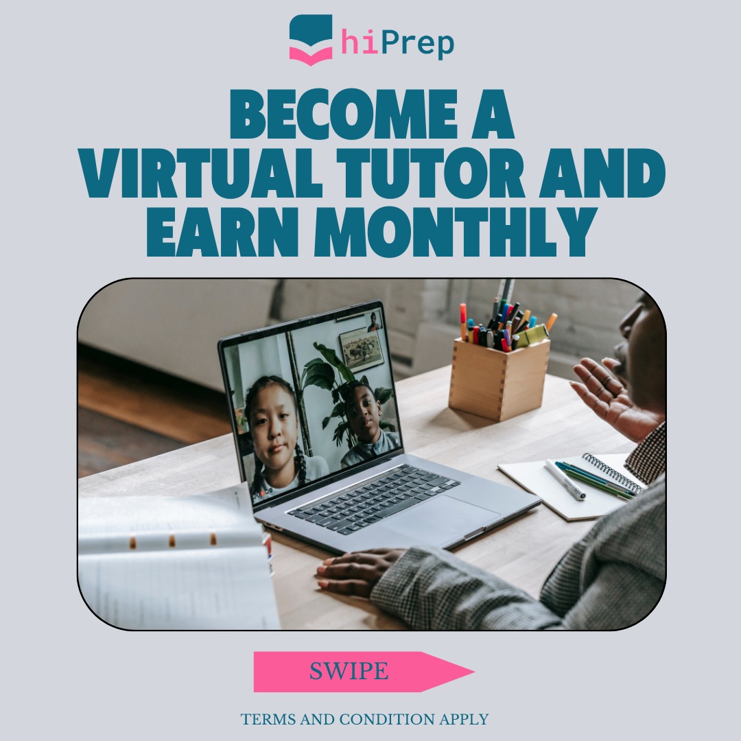 𝑯𝒊𝑷𝒓𝒆𝒑 𝒊𝒔 𝒔𝒆𝒆𝒌𝒊𝒏𝒈 𝑻𝒖𝒕𝒐𝒓𝒔!

Are you an expert teacher available to teach from 5pm-8pm WAT with a laptop and reliable internet? 

If you've been considering a tutoring opportunity, this is for you! Apply now!

#teachers #employment #techsavy #onlinetutoring