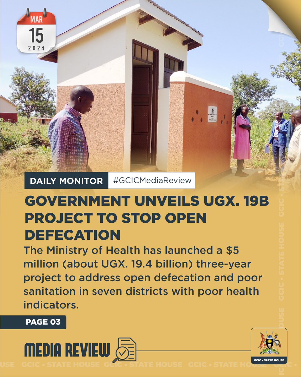 #GCICMediaReview this Friday: 📌 President @KagutaMuseveni, Italian Investors discuss opportunities 📌 Revamped railway line to boost business 📌 @GovUganda unveils UGX 19b project to stop open defecation #OpenGovUg