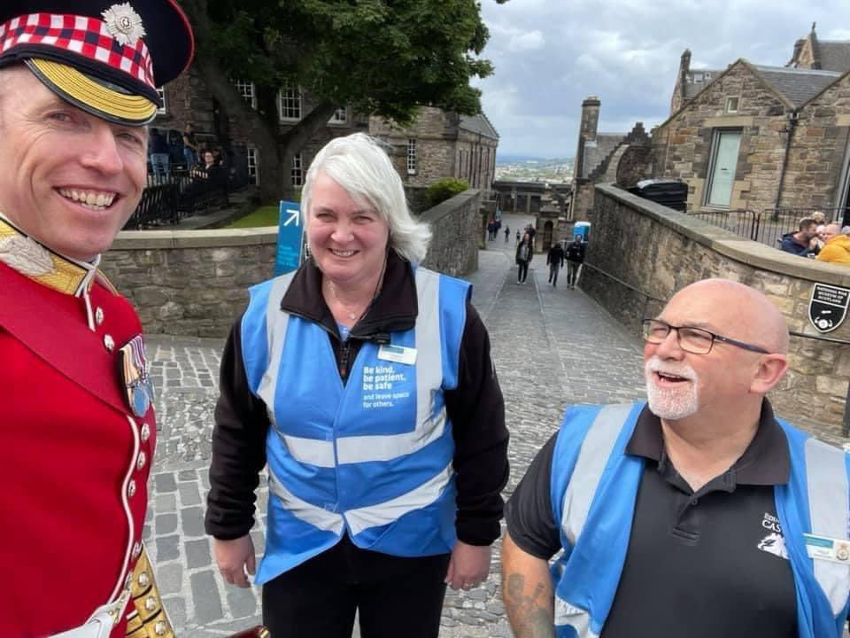 Pictured are Elizabeth and Nigel of @HistEnvScot @edinburghcastle two of the four recipients of the Coronation Medal for their work and commitments to the collections not pictured Donal and Gary #proudfriend #congratulations