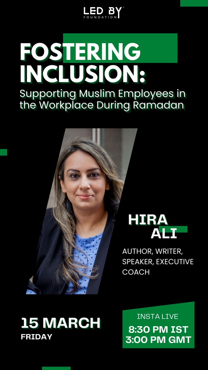Join us today, March 15, Friday, at 8:30 PM IST and 3:00 PM GMT for an engaging and interactive Instagram Live session! We're thrilled to host Hira Ali, an executive career coach, and acclaimed writer and speaker. ✅ lnkd.in/ebHmaaq