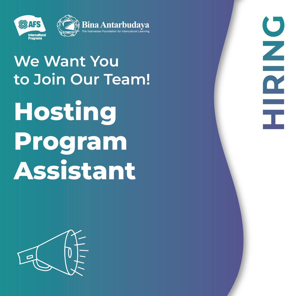 binabud's tweet photo. We are looking for Hosting Program Assistant!

Halo Kakak, Bina Antarbudaya membuka kesempatan bagi Kakak untuk bergabung bersama kami di Kantor Nasional sebagai Hosting Program Assistant. https://t.co/SY7TmCUIjq