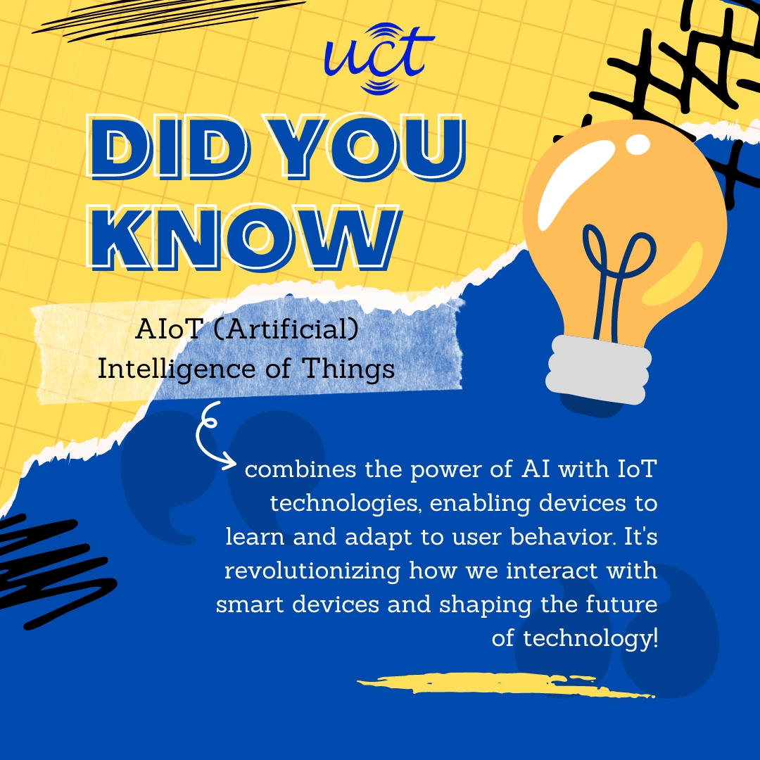 uct_tech's tweet photo. Discover the future of technology with 🚀 AIoT (Artificial Intelligence of Things) is reshaping how devices interact with us by merging AI and IoT. Get ready for a smarter, more intuitive world! 🌐✨
.
.
.
#AIoT #TechInnovation #AI #IoT #ArtificialIntelligence #InternetOfThings https://t.co/ypnblfGS6Q