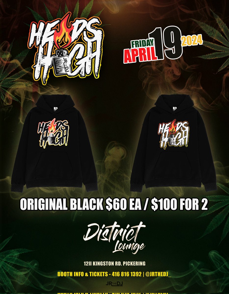 JRtheDJ_'s tweet photo. #HEADSHIGH hoodie apparel for this year. It will change next year. So capitalize and purchase if you see something you like. Prices listed, EMT orders to contactjrthedj@gmail.com (Scarborough/Durham region drop offs only) payments need to made prior to drop off https://t.co/Y3xf1Ff6KM