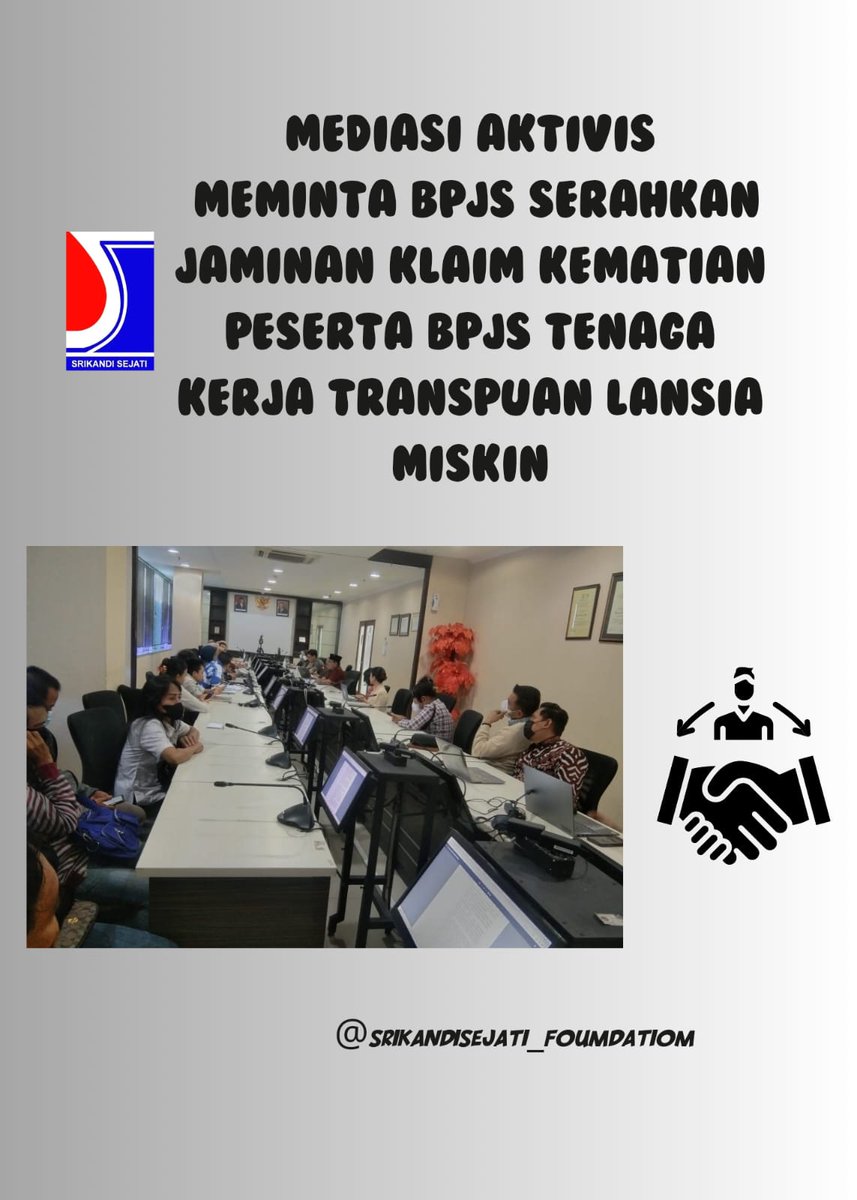 srikandi1998's tweet photo. Yayasan Srikandi Sejati menghadiri acara Mediasi Aktivis meminta BPJS serahkan Jaminan klaim kematian peserta BPJS Tenaga Kerja Transpuan lansia miskin.

#yayasansrikandisejati
#iac
#bpjsketenagakerjaan
#tranpuan
#mediasi https://t.co/4GFPbjsdrt