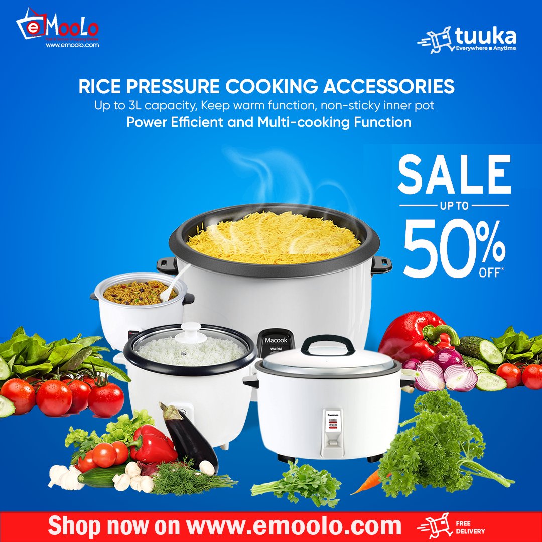emoolodigital's tweet photo. [RICE PRESSURE COOKER - UPTO 50% OFF] Cook it like a chef-pro, pressure Rice Cooker is a perfect choice this Ramadhan period! Download the eMoolo App on Google Play and Apple Store.
Visit: https://t.co/Mj6XTGPFyn
#RamadanSale
#TheDigitalRevolutionIsHere
#Emoolo
#EverywhereAnytime https://t.co/NnPwS2D55E