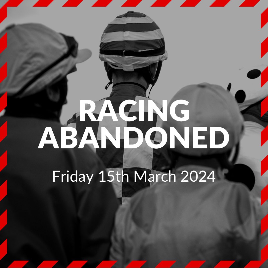 FfosLasRC's tweet photo. ⚠️ RACING ABANDONED ⚠️

Unfortunately, we have had to abandon today’s racing (15th March) owing to the weather conditions and what has been one of the wettest winters on record for the area.

Ticket holders will be contacted in due course. https://t.co/UrySdjggPj