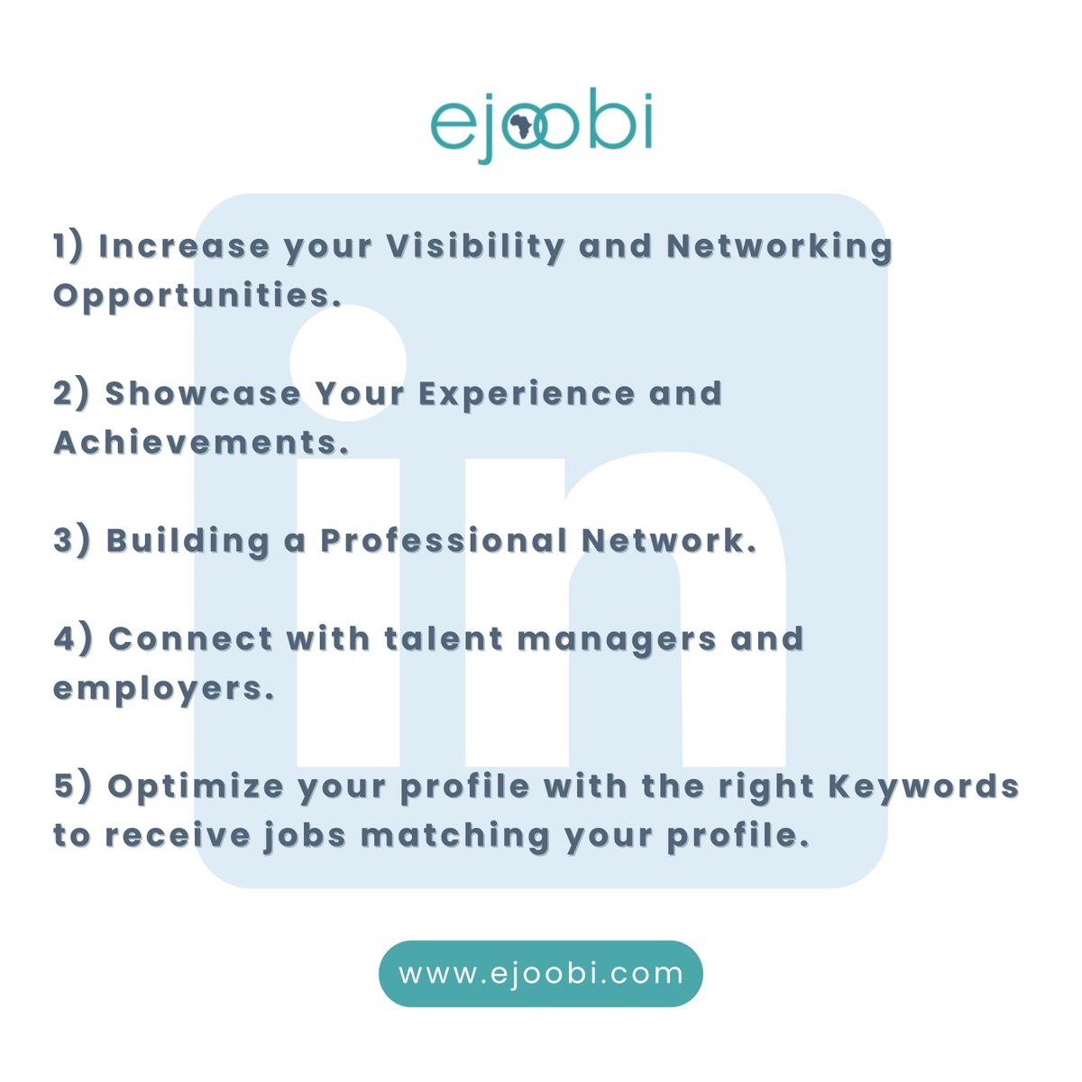 ejoobi_HR_Tech's tweet image. Here are 5 tips to leverage the power of LinkedIn in your job search.
#jobseekertips #jobseekersSA 
ejoobi.com