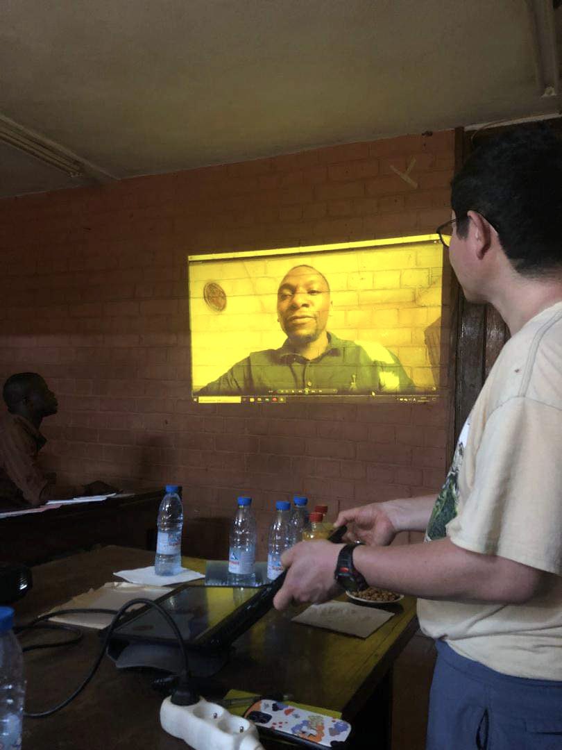 JatoEmma's tweet photo. Sharing about my exchange program at Tokyo University of foreign Studies experience with some students at the University of Yaoundé 1. And I’m glad that both schools can have an Exchange. https://t.co/V4M3WMP9xy
