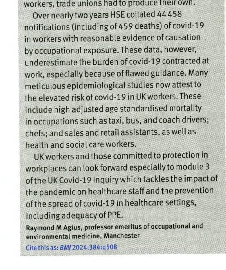 “UK workers had inadequate protection during the pandemic” Thank you for writing @ProfEmer. 4 years later, nothing has changed. When will the UK government mitigate against #SARSCoV2 transmission? #COVIDisAirborne #CleanAirNow