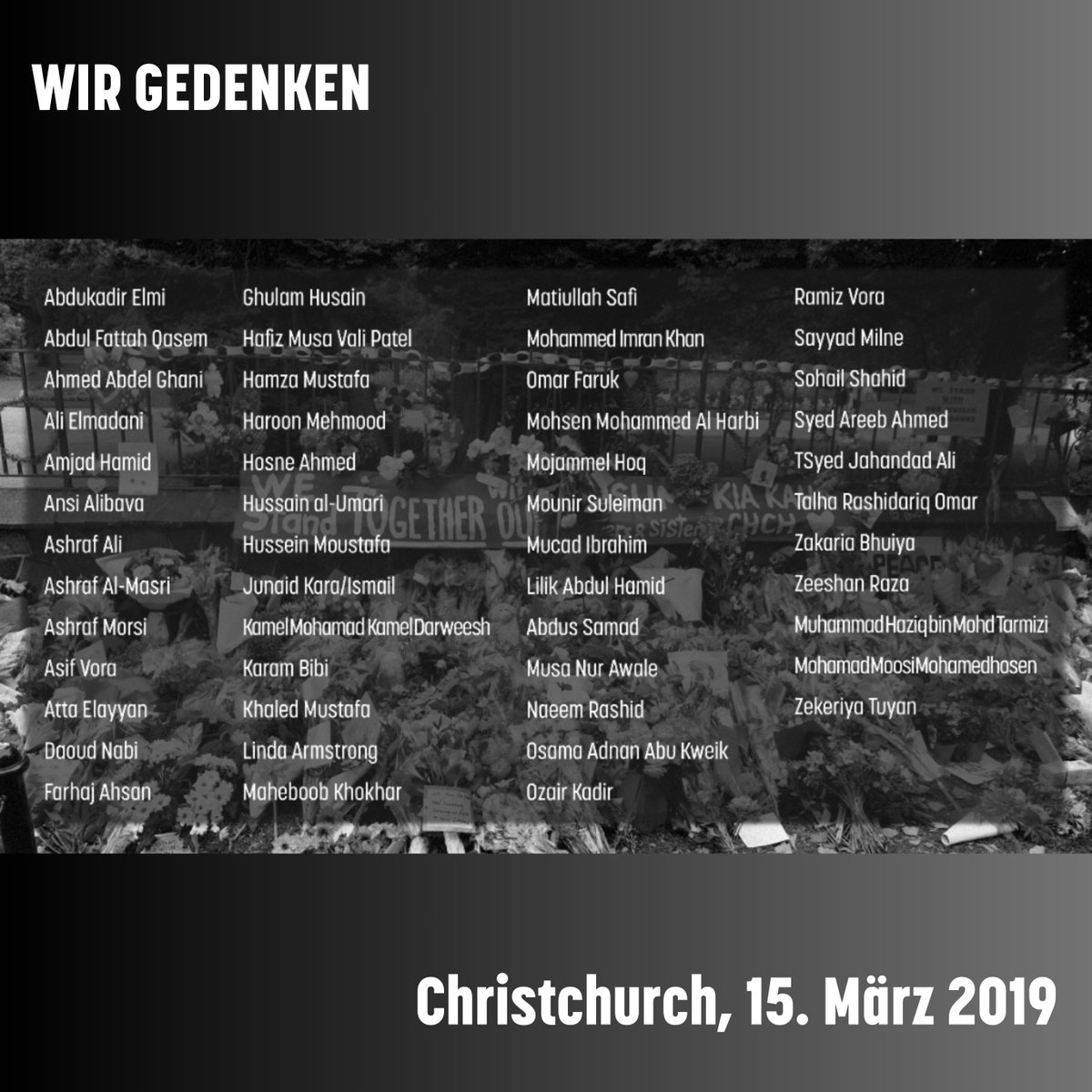 Heute vor fünf Jahren, am 15. März 2019, ermordete ein Rechtsterrorist in #Christchurch aus rassistischen Motiven 51 Menschen und verletzte weitere 50 teils schwer. Sie wurden während des Freitagsgebets angegriffen. Unsere Gedanken sind bei ihren Angehörigen und den Überlebenden.