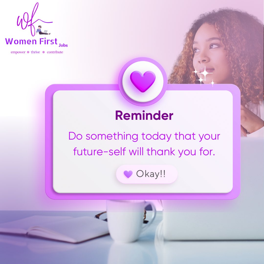 WomenFirst_Jobs's tweet photo. 𝑫𝒐 𝒔𝒐𝒎𝒆𝒕𝒉𝒊𝒏𝒈 𝒕𝒐𝒅𝒂𝒚 𝒕𝒉𝒂𝒕 𝒚𝒐𝒖𝒓 𝒇𝒖𝒕𝒖𝒓𝒆-𝒔𝒆𝒍𝒇 𝒘𝒊𝒍𝒍 𝒕𝒉𝒂𝒏𝒌 𝒚𝒐𝒖 𝒇𝒐𝒓.💫
Take charge of your career journey today with @WomenFirst_Jobs🌟 
#womenfirstjobs #womenempowerment #breakingbarriers #genderequality #careergrowth #womeninbusiness https://t.co/waoRAVbOuj