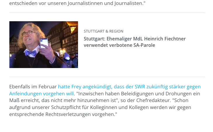 Nach einer Vollbild Dokumentation über die Rachefantasien der verschwörungsideologischen Szene beleidigt Heinrich Fiechtner massiv die Journalistin Lisa Hüttl – und bestätigt damit die Doku. Der SWR (@fritzfrey) geht jetzt aktiv dagegen vor. Richtig so! zvw.de/stuttgart-regi…