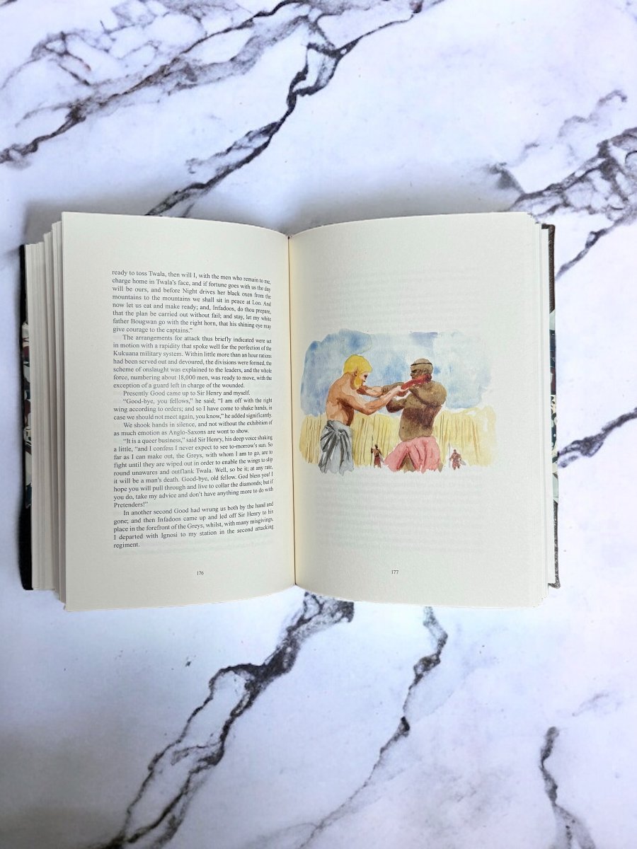 Introducing King Solomon's Mines by Old Sovereign Publishing

Each book is hand cut and bound in Edinburgh, UK. The front and back are cloaked in hand marbled paper from Jemma Lewis Marbling in Wiltshire. All printed pages are acid-free, these are books that are built to last as