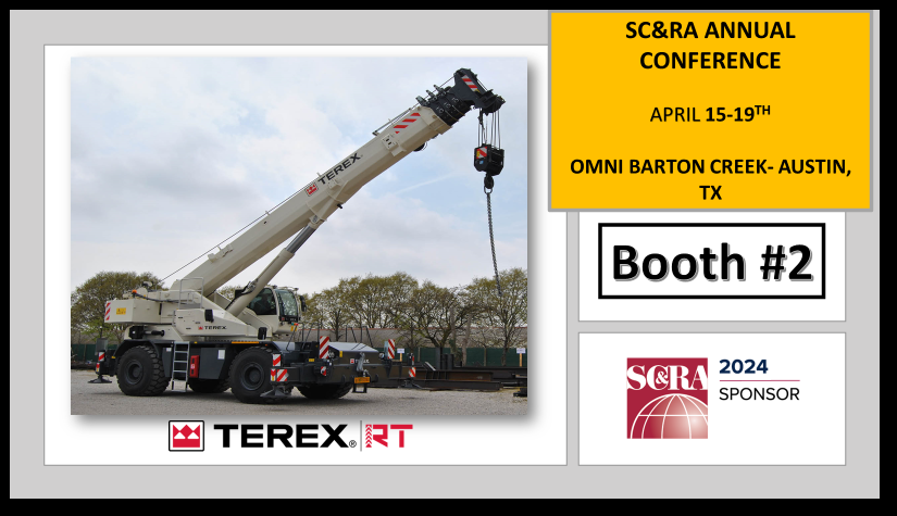 TerexRT's tweet photo. Visit us, Booth 2, at the annual SC&amp;RA conference in Austin, TX. Can't wait to see you there!

Omni Barton Creek 
April 15-19th 

Share your #terexpassion #TerexCranes @TerexRT @TerexCorp @scranet https://t.co/W92eDAJOxR
