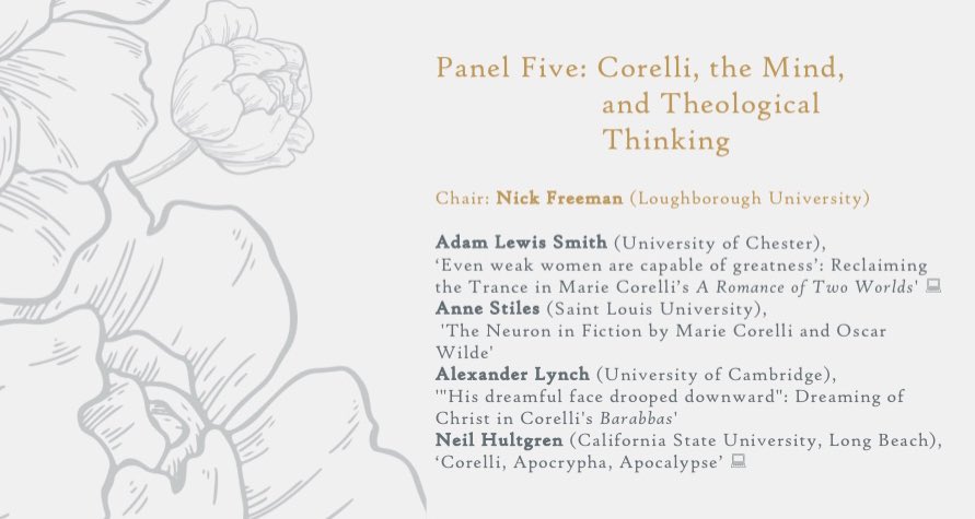 ‘Corelli, the Mind and Theological Thinking’ is the second afternoon panel on Sat 4 May #Corelli100 and will be chaired by Nick Freeman. We’ll hear papers from Adam Lewis Smith @AnneStiles8 Alexander Lynch, and @ProfNeilH Book for in-person/ online attendance via link in bio.