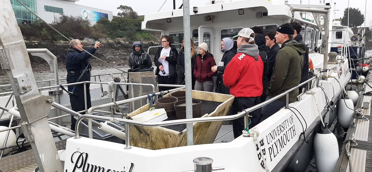 Yr2 Marine Biologists @PlymUni spent all week at our dockside marine station & out on the water @PlymSoundNMP, getting end-to-end experience of scientific investigation. V. grateful for FANTASTIC marine-research-teaching ecosystem here #marineresplym @MBERC_PlyUni .