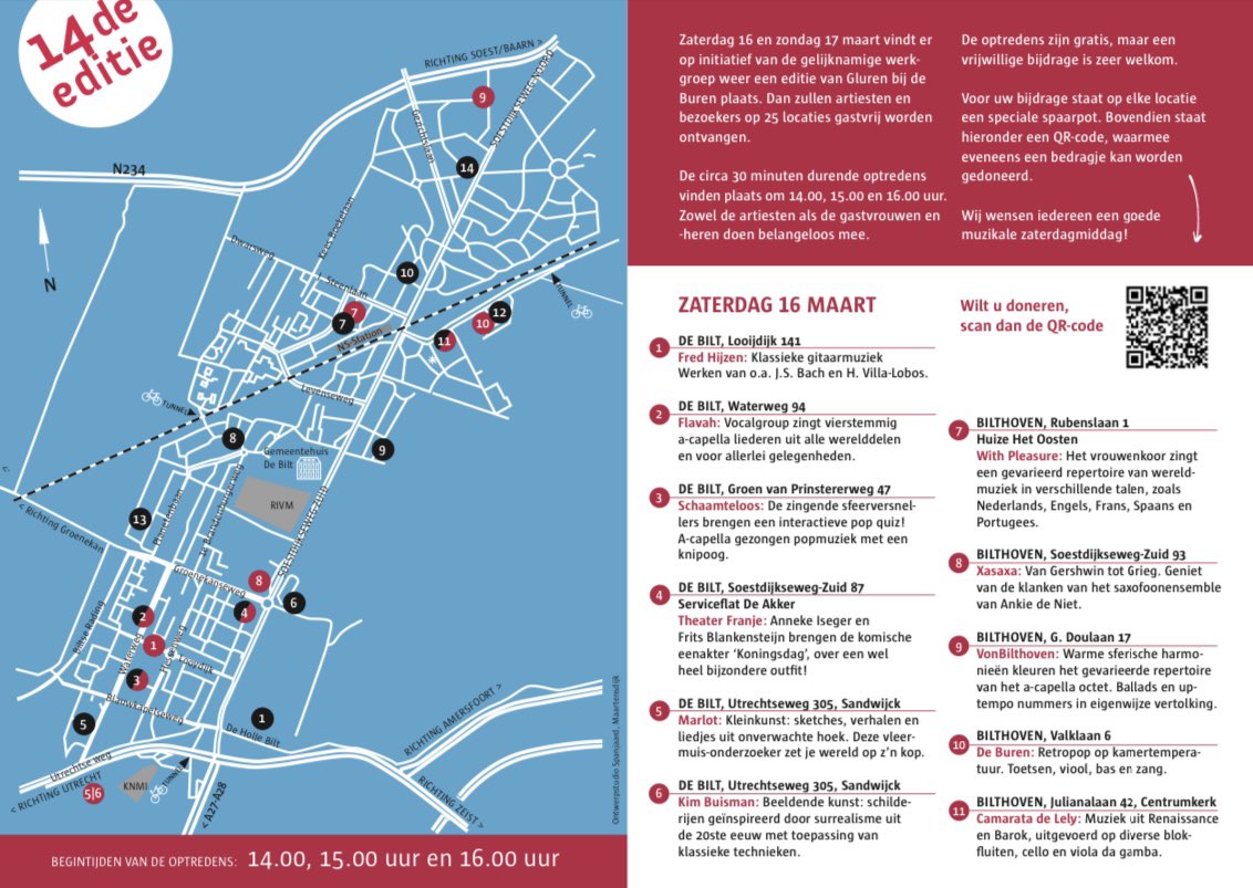 Zaterdag en zondag is het zover! Maak je eigen route en geniet van verschillende optredens op steenworp.