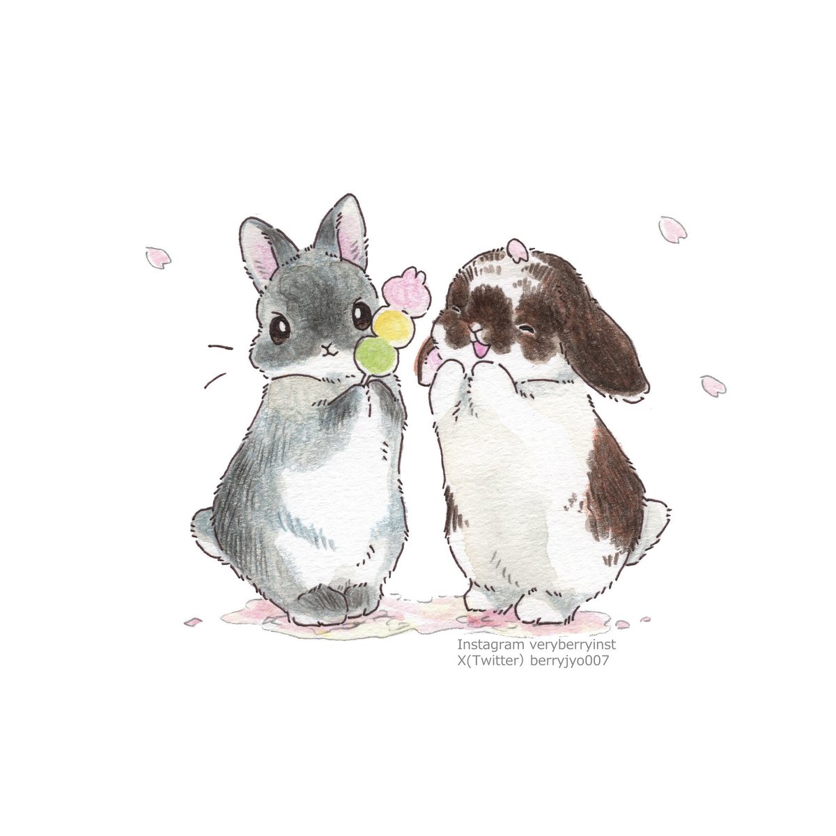 「      はんぶんこしちゃう?                」|VeryBerry うさぎ星さん4/8-9出展のイラスト