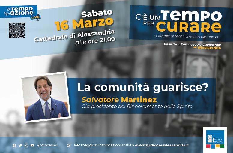 DiocesiAl's tweet photo. 🟡 🔵 C'è un tempo per curare
Incontri per la Quaresima 2024

👉 Secondo appuntamento “La comunità guarisce?”, insieme con Salvatore Martinez, già presidente del Rinnovamento nello Spirito

QUESTA SERA ore 21
Cattedrale di Alessandria

su https://t.co/0MIRZSDK2e

#ceuntempoper https://t.co/qwZTAuNmDT