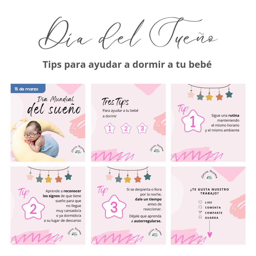 ¡Hoy celebramos el Día Mundial del Sueño!
¿Sabías que un sueño reparador es fundamental para el desarrollo de tu bebé?
Os dejamos algunos tips para ayudar a tu bebé a dormir
#AFAS #AFASTomelloso #AtenciónTemprana #DíaMundialDelSueño