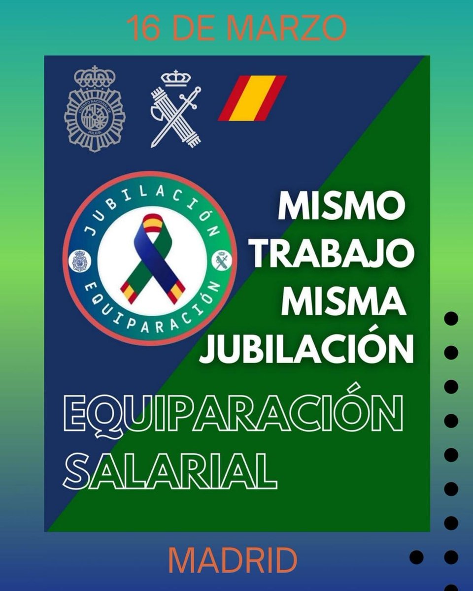 SUPnavarra's tweet photo. Mossos, Ertzainas, Policías Locales:
Todos tienen Jubilación Digna, son #ProfesiónDeRiesgo y no necesitan #EquiparaciónSalarial porque tienen un sueldo mejor 
🔵#PolicíaNacional y
🟢#GuardiaCivil merecemos #JubilacionDignaGCyPN y ser tratados como los demás
NI ➕️ NI ➖️ https://t.co/BXTjWR4xJj